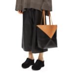 LOEWE PUZZLE FOLD TOTE BAG IN SHINY CALFSKIN