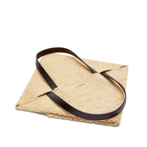 LOEWE PUZZLE FOLD TOTE XL BAG IN RAFFIA