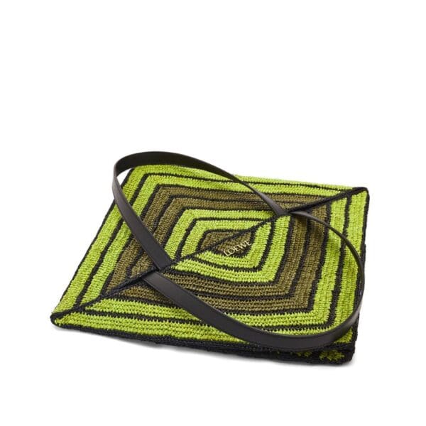 LOEWE PUZZLE FOLD TOTE XL BAG IN RAFFIA