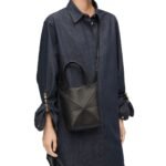 LOEWE PUZZLE FOLD TOTE MINI BAG IN SHINY CALFSKIN