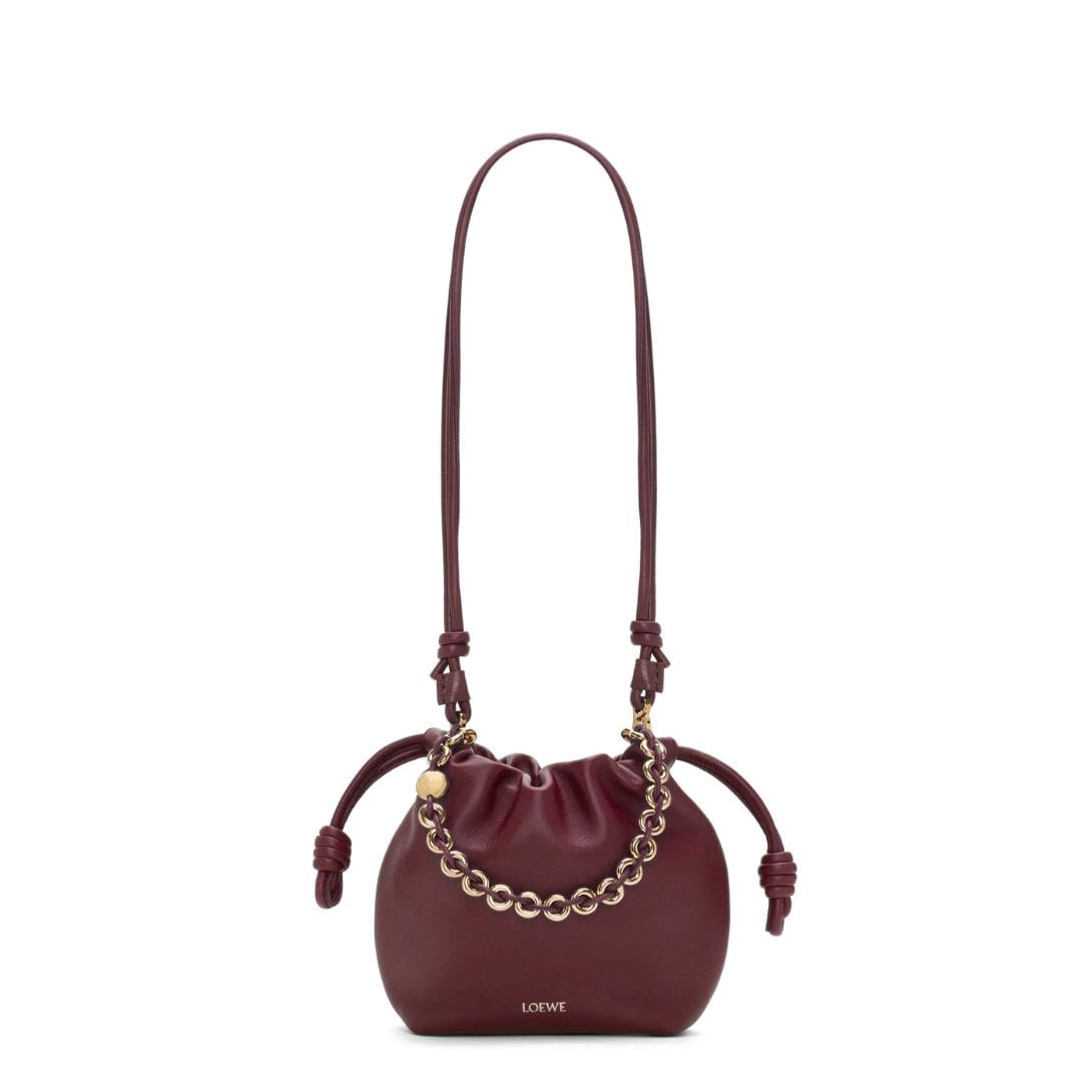LOEWE MINI FLAMENCO PURSE BAG IN SOFT LAMBSKIN