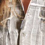 DSQUARED2 ICON WHITE COAL WASH DENIM JACKET