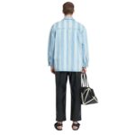 NANUSHKA BEAUX STRIPED DENIM LONG-SLEEVE SHIRT ECO LIGHT WASH