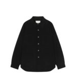 NANUSHKA MARTIN DOUBLE WOOL SILK OVERSHIRT BLACK