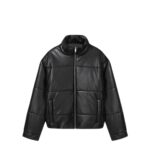 NANUSHKA MARRON OKOBOR ALT-LEATHER PUFFER JACKET BLACK