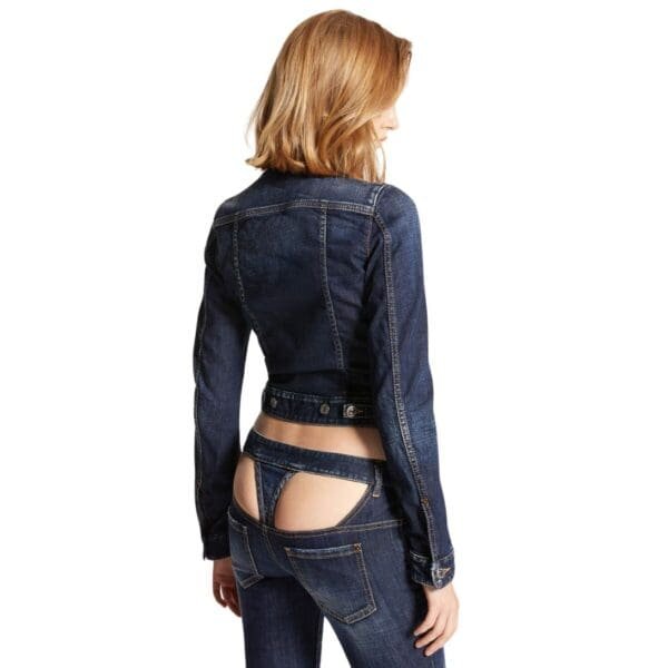 DSQUARED2 STRETCH DENIM LONG SLEEVES CORSET JACKET