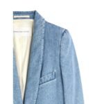 DRIES VAN NOTEN DENIM TUXEDO COAT LIGHT BLUE