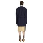 DRIES VAN NOTEN OVERSIZED BELTED COAT NAVY