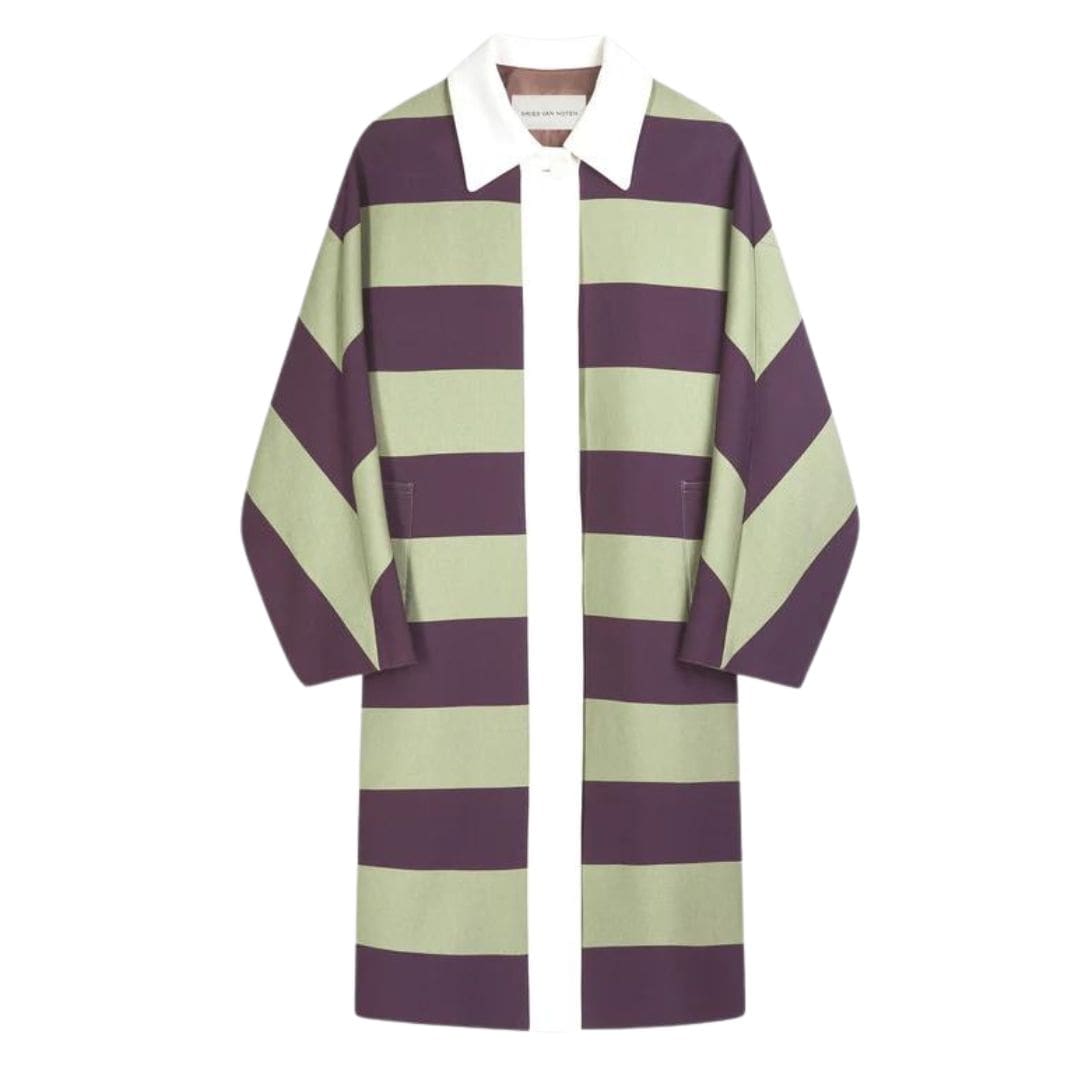 DRIES VAN NOTEN STRIPED KIMONO COAT AUBER