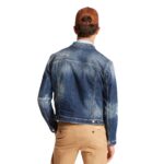 DSQUARED2 DARK RIPPED CAST WASH DENIM DAN JACKET