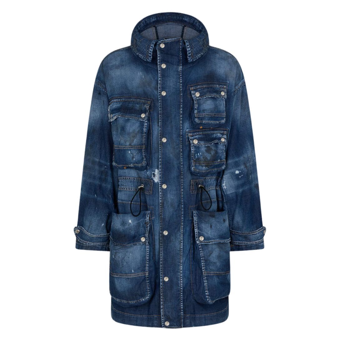 DSQUARED2 DENIM MULTIPOCKET CARGO PARKA