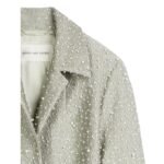 DRIES VAN NOTEN EMBELLISHED COAT SILVER