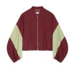DRIES VAN NOTEN CROPPED BOMBER BORDEAUX