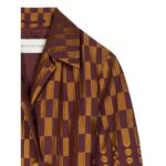 DRIES VAN NOTEN EMBROIDERED COAT WINE