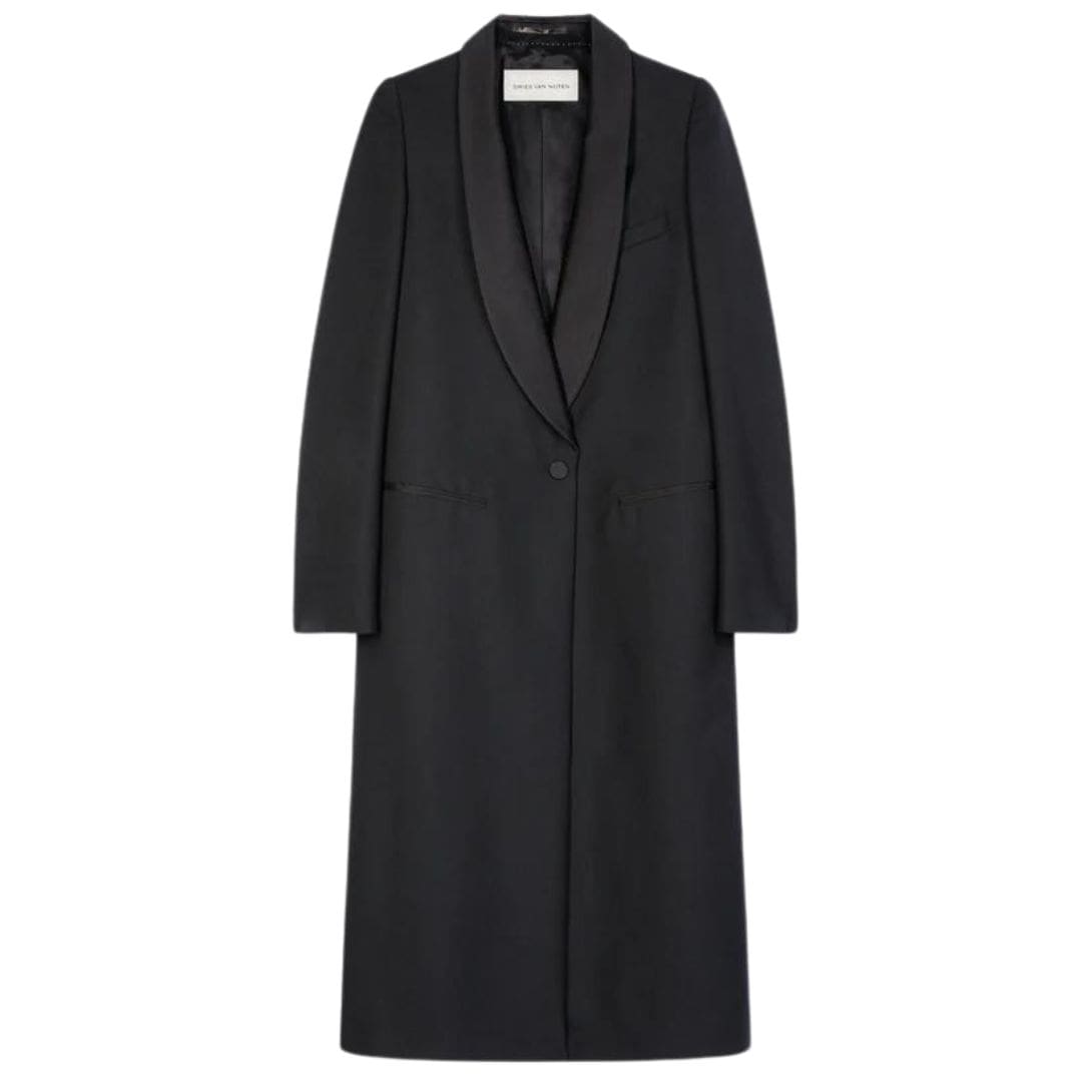 DRIES VAN NOTEN TUXEDO COAT BLACK