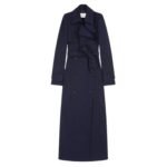 DRIES VAN NOTEN FITTED TRENCH COAT NAVY