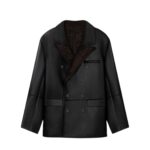 NANUSHKA ANDRO BONDED SHEARING BLAZER BLACK