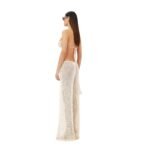 MAGDA BUTRYM 3D CROCHET FLOWER BRA TOP IN CREAM