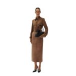 MAGDA BUTRYM CLASSIC BUTTON DOWN SHIRTS IN BROWN SUEDE