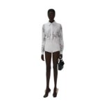 MAGDA BUTRYM CLASSIC COTTON BUTTON UP SHIRT IN WHITE LACE