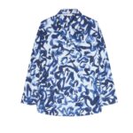 DRIES VAN NOTEN PRINTED COCOON SHIRT BLUE