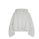DRIES VAN NOTEN DRAPED HOODIE GREY MELANGA