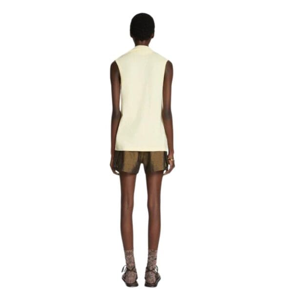 DRIES VAN NOTEN SLEEVELESS TEE PALE YELLOW