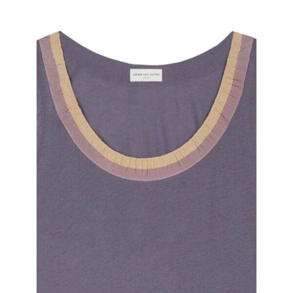 DRIES VAN NOTEN RIBBON TANK TOP ANTHRACITE