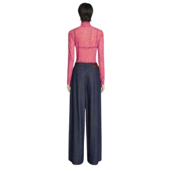 DRIES VAN NOTEN SHEER TURTLENECK TEE RED