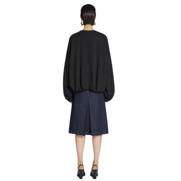 DRIES VAN NOTEN DRAPED SWEATSHIRT BLACK
