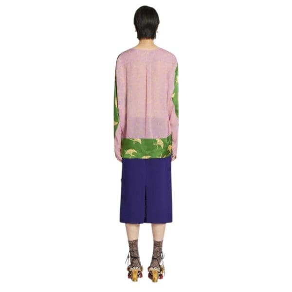 DRIES VAN NOTEN ASYMMETRICAL TOP GREEN