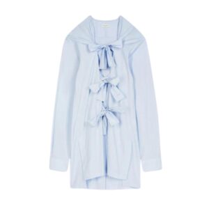 DRIES VAN NOTEN COTTON KNOT SHIRT LIGHT BLUE