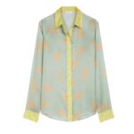 DRIES VAN NOTEN PRINTED SILK SHIRT MINT