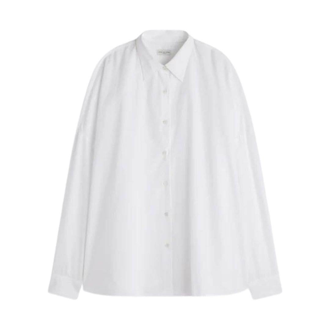 DRIES VAN NOTEN COTTON COCOON SHIRT WHITE 1 DRIES VAN NOTEN COTTON COCOON SHIRT WHITE