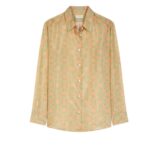 DRIES VAN NOTEN PRINTED SILK SHIRT PEACH