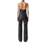 STOULS CHERRY LEATHER HALTER TOP