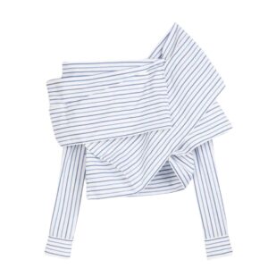 DRIES VAN NOTEN DRAPED COTTON SHIRT LIGHT BLUE