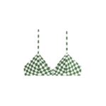 DRIES VAN NOTEN CHECKERED BRA TOP GREEN