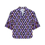 DRIES VAN NOTEN PRINTED SILK SHIRT BURGUNDY