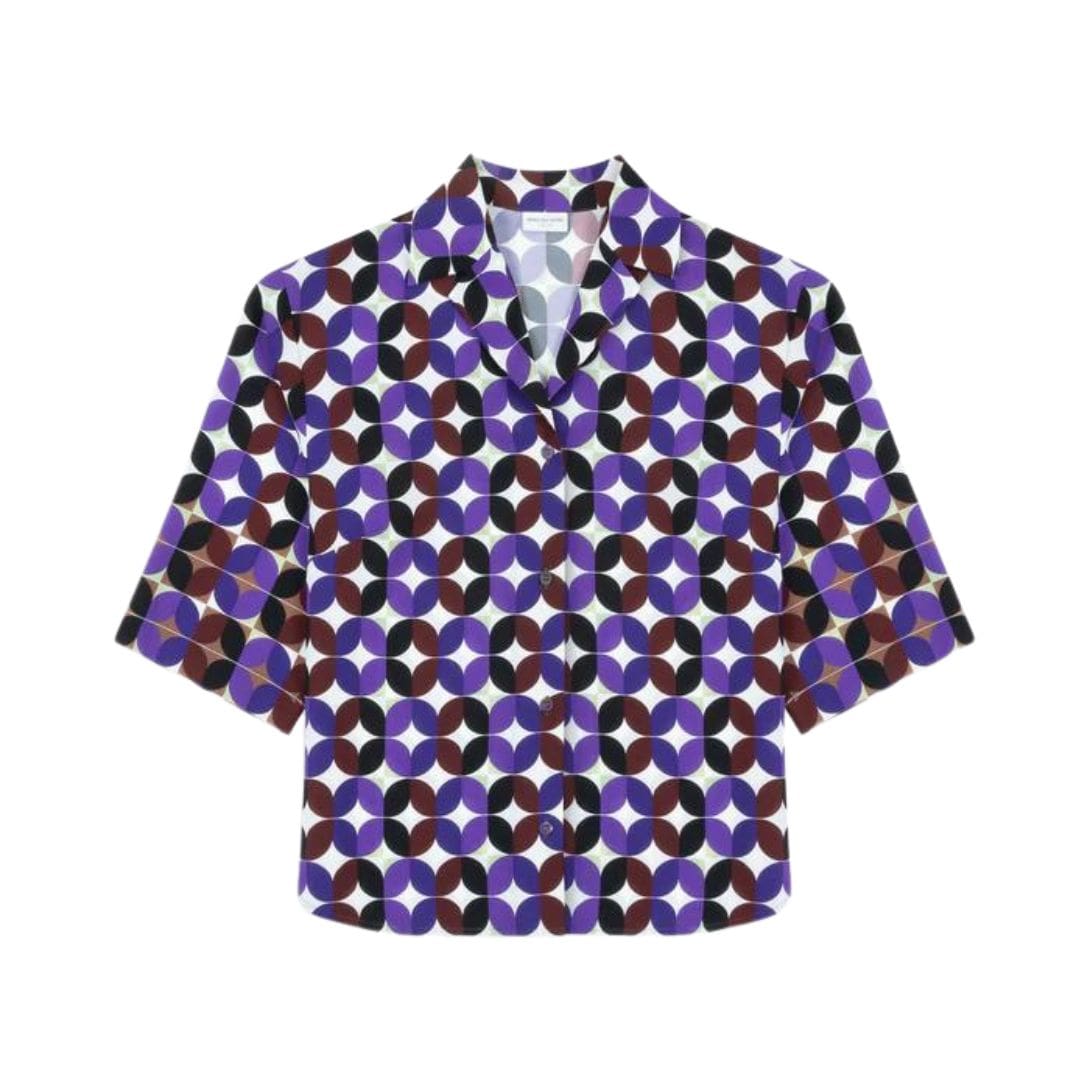 DRIES VAN NOTEN PRINTED SILK SHIRT BURGUNDY 1 DRIES VAN NOTEN PRINTED SILK SHIRT BURGUNDY