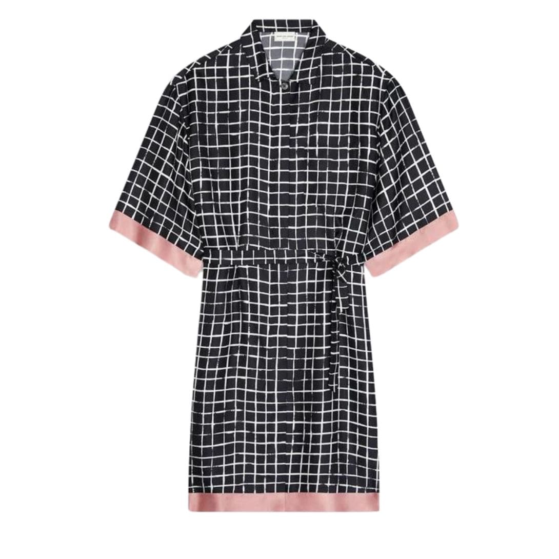 DRIES VAN NOTEN SILK SHIRT DRESS DESSIN A 1 DRIES VAN NOTEN SILK SHIRT DRESS DESSIN A