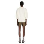 DRIES VAN NOTEN DRAPED SLEEVE TEE ECRU