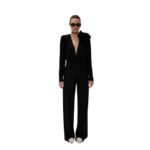 MAGDA BUTRYM CLASSIC JERSEY FLOWER BLOUSON IN BLACK