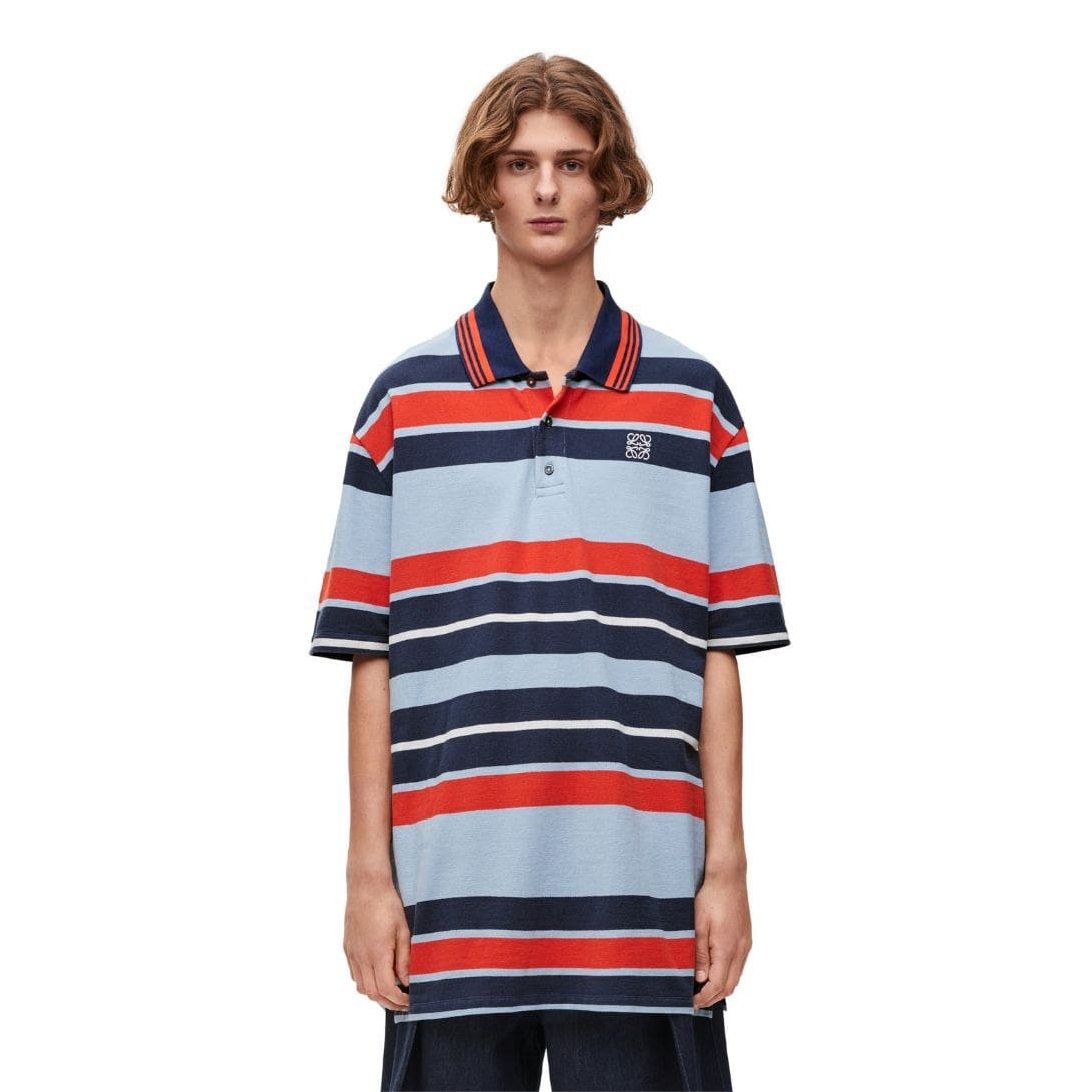 LOEWE OVERSIZED FIT POLO IN COTTON AND LINEN