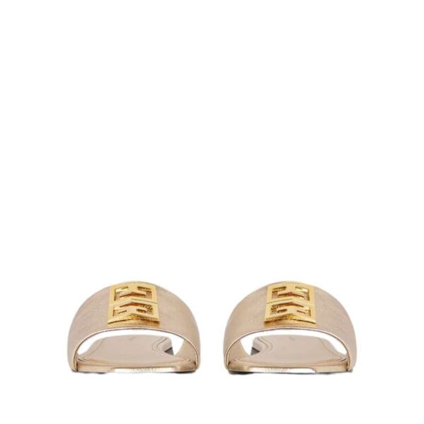 GIVENCHY 4G FLAT MULES IN LAMINATED LEATHER