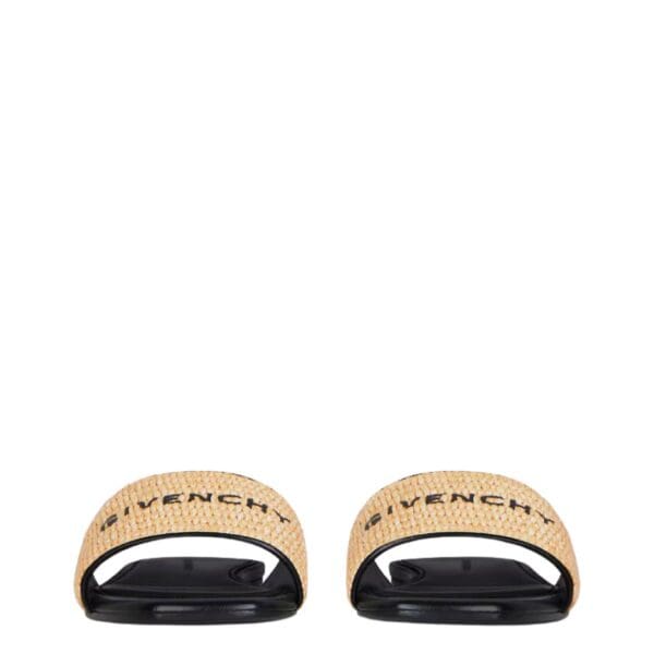 GIVENCHY 4G FLAT MULES IN RAFFIA