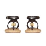 GIVENCHY 4G LIQUID SANDALS IN RAFFIA