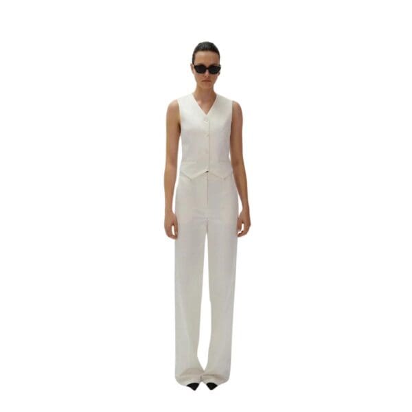 MAGDA BUTRYM CLASSIC WAISTCOAT IN CREAM