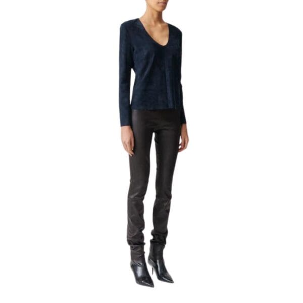 STOULS STRETCH LEATHER PANTS STRAIGHT LEGGINGS