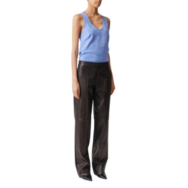 STOULS MASSIMO STRAIGHT LEATHER PANTS Step into timeless elegance with the